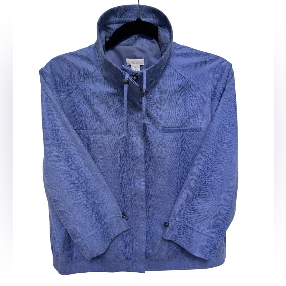 CHICO's light blue/ zipper front jacket. Size L. Perfect condition!